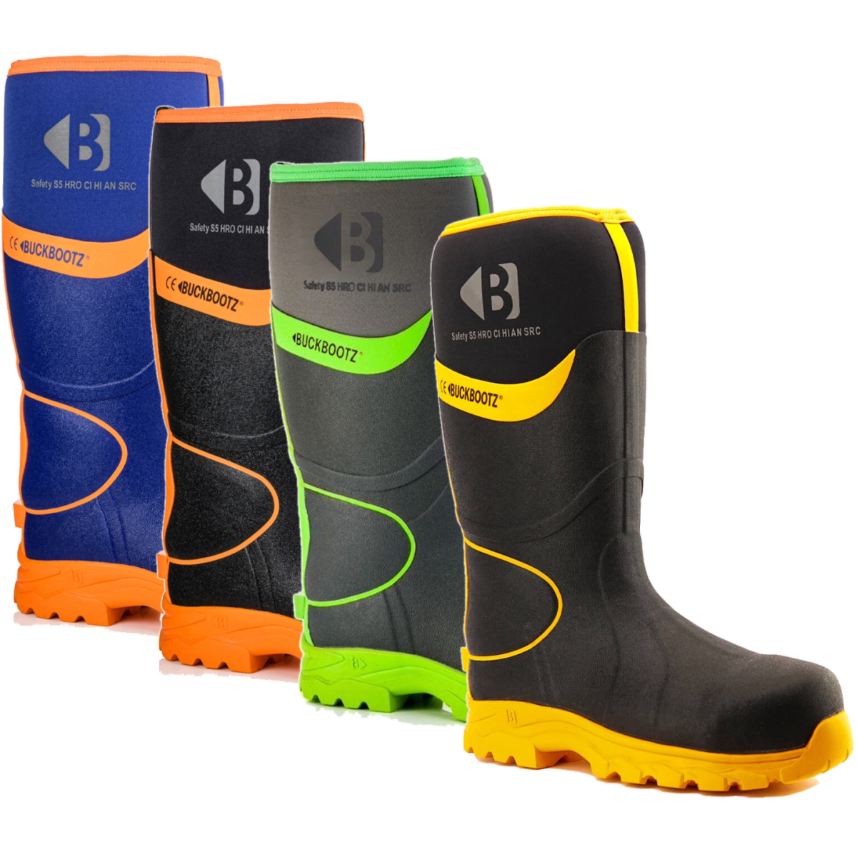 Buckbootz Buckler BBZ8000 360 High Visibility Safety Wellington Boot with Ankle Protection (HRO CI HI AN SRC S5)