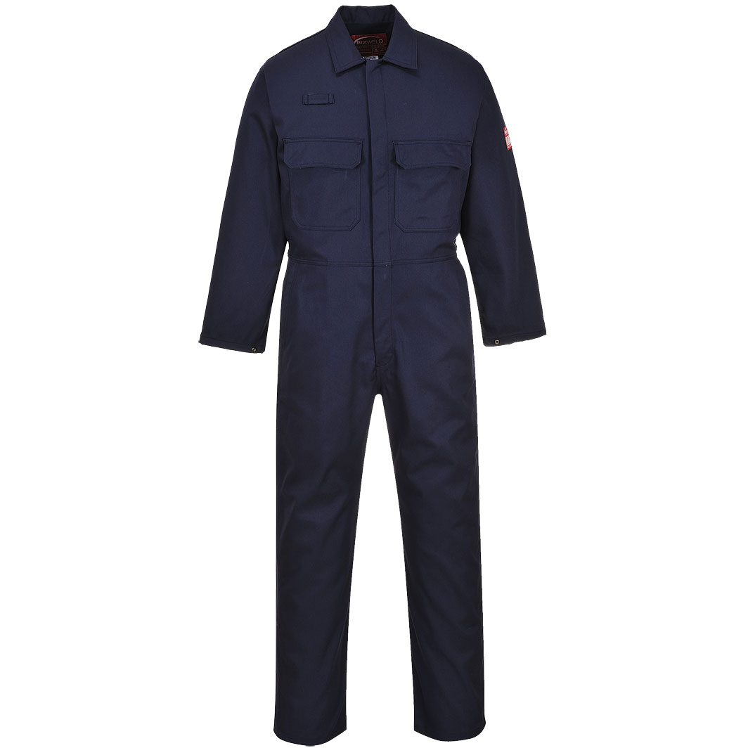 Portwest BIZ1 FR Bizweld Flame Resistant Coverall - TALL Leg Length - Portwest Chest L (42"-44") - Navy Blue (NB)