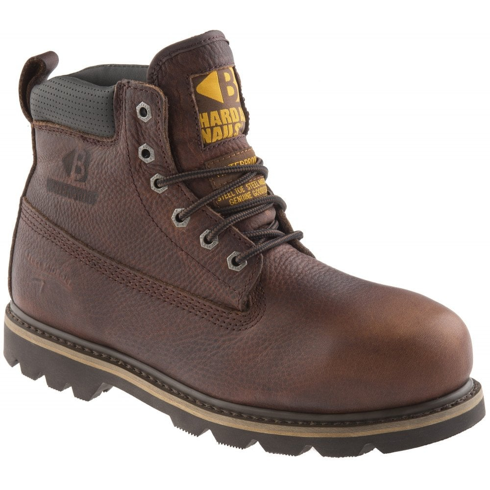 Buckbootz B750SMWP Hard as Nails Lace Boot, Dark Brown Weathergrain