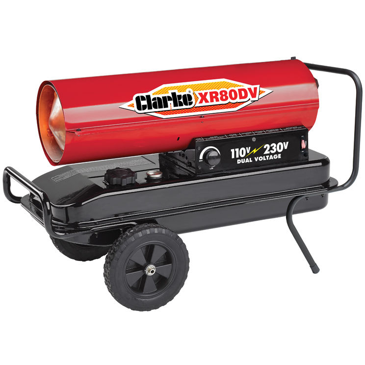 Clarke 6931019 XR80DV 20.5kW Diesel / Paraffin Dual Voltage Industrial Space Heater 110V/230V