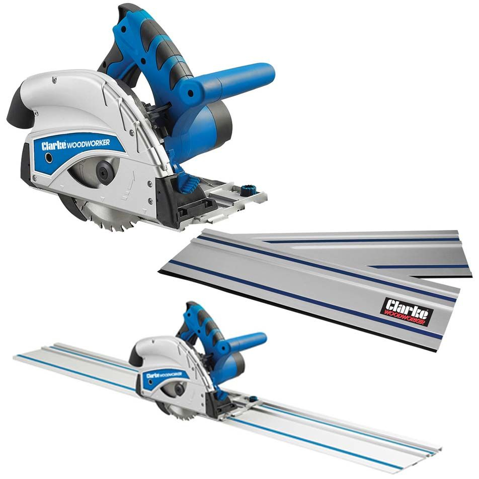 Clarke 6460240 CPS160 160mm Plunge Saw (230V) with 2 x 0.7m Guide Rails