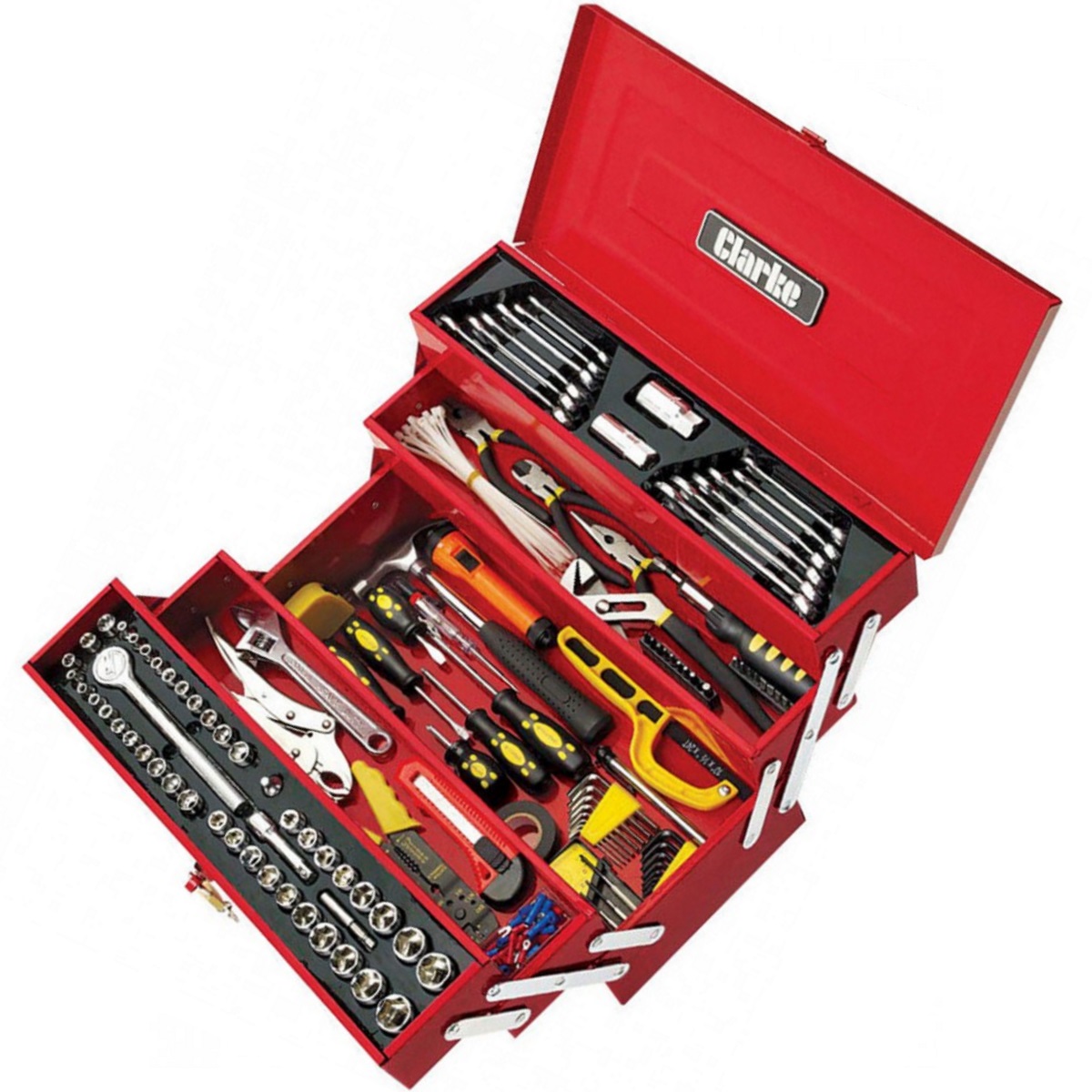 Clarke 1801641 CHT641 199 Piece DIY Tool Kit with Cantilever Tool Box 