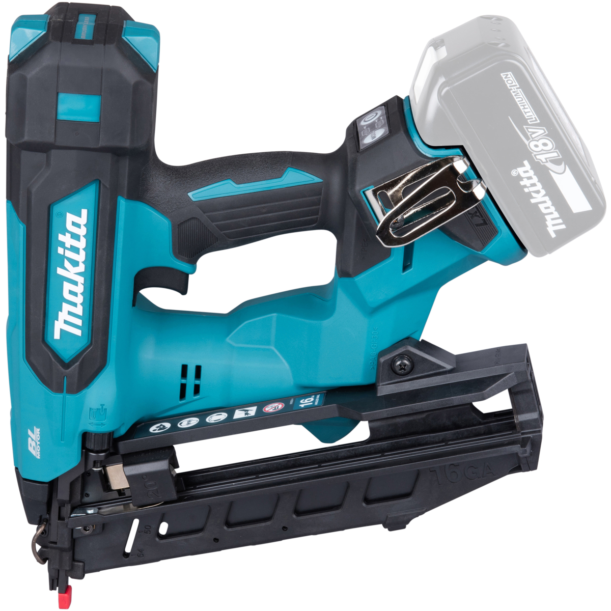 Makita DBN610ZJ Body Only 18V LXT 16ga Angled Finish Nailer