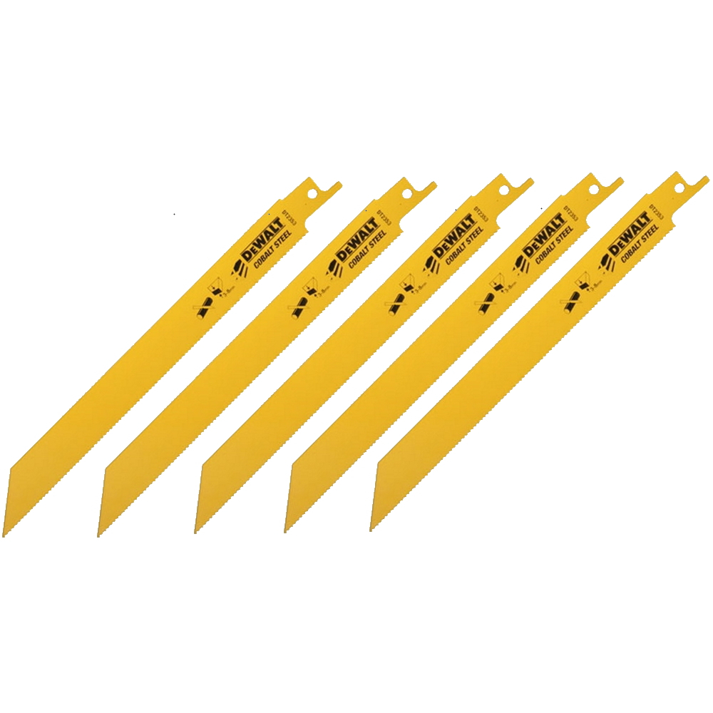 DeWalt DT2353QZ 203mm Reciprocating Blades - Bi Metal for Fast Cutting  Pack x 5