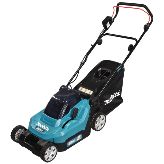 Makita DLM382PT2 Twin 18V LXT Lawn Mower 38cm with 2x 5.0Ah Batteries and Twin-Port Charger
