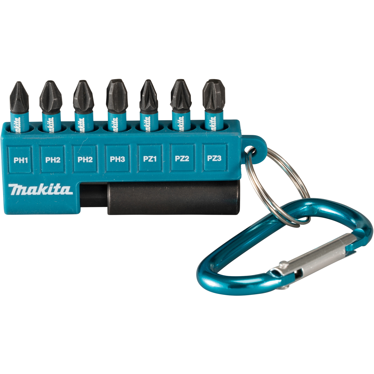 Makita E-11994 Impact Black 8 Piece Screwdriver Bit Set with Caribiner Hook