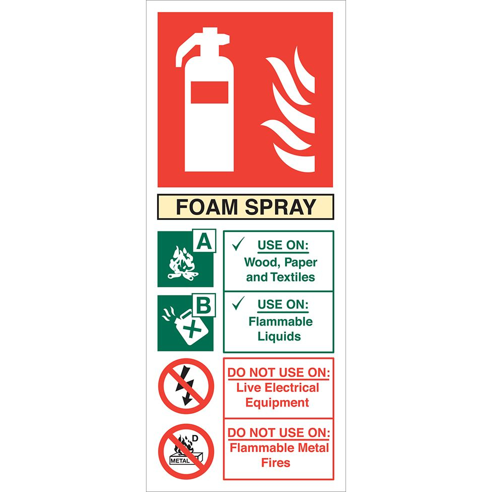 Allsigns EN4S Self Adhesive "Foam Spray" Safety Sign 202x82mm