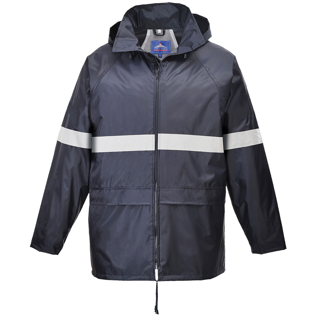 Portwest F440 Classic Iona Rain Jacket - Navy Blue-Portwest Chest M (40"-41")