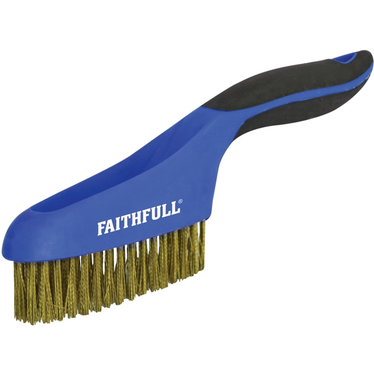 Faithfull FAISB164SB Scratch Brush Soft Grip 4 x 16 Row Brass