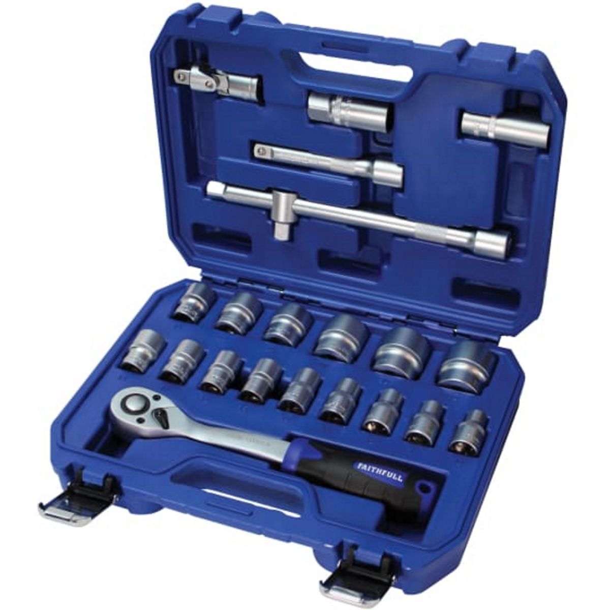 Faithfull 121022N1 Socket Set 22 Piece Metric 1/2in Drive FAISOC1222MN