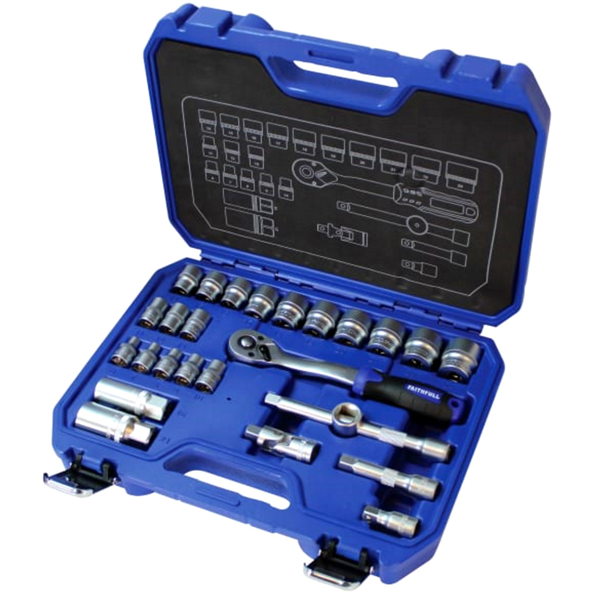 Faithfull 381026N1 Socket Set 26 Piece Metric 3/8in Drive FAISOC3826MN