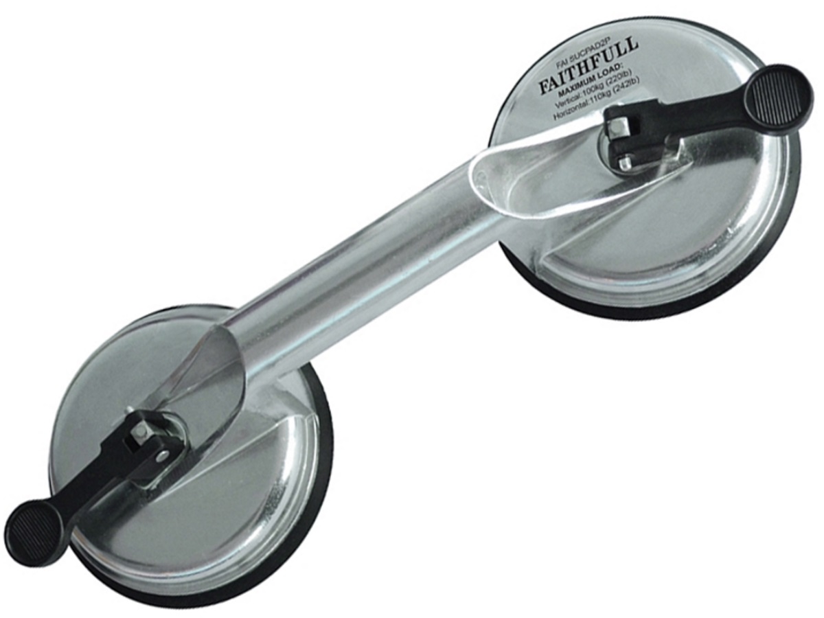 Faithfull FAISUCPAD2P Double Pad Aluminium Pro Suction Lifter