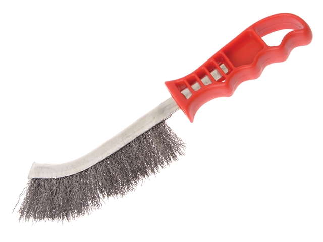 Faithfull FAIWBHANDS Wire Scratch Brush Steel - Red Handle