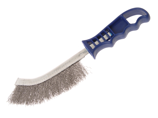 Faithfull FAIWBHANDSS Wire Scratch Brush Stainless Steel - Blue Handle
