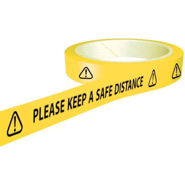 Floor Marking Tape - 'Please Keep A Safe Distance' 50mm x 66m – Allsigns FMT8
