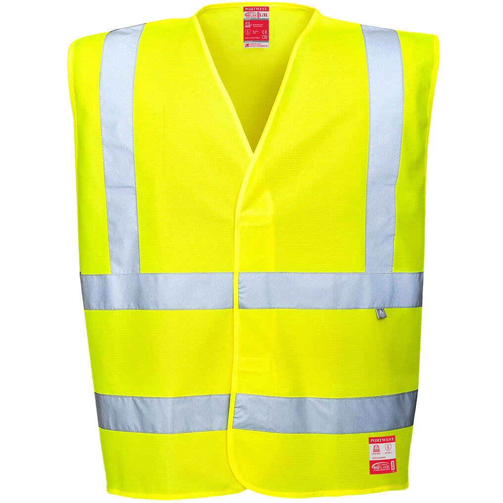 Portwest FR71 Hi Vis Anti Static Vest FR - High Visibility Bizflame Flame Resistant 