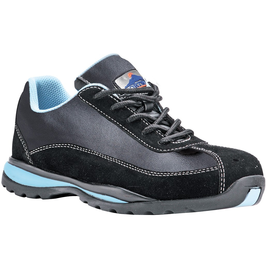Portwest FW39 Steelite Women's Safety Trainer S1P HRO - Black/Blue - UK Size 6.5 (EU 40)