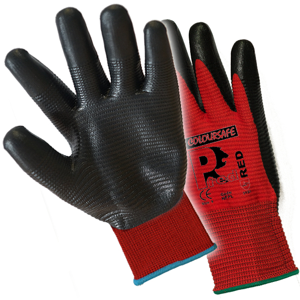 Predator Cardinal NFPL-R Red Nitrile Glove ( Green Cuff )