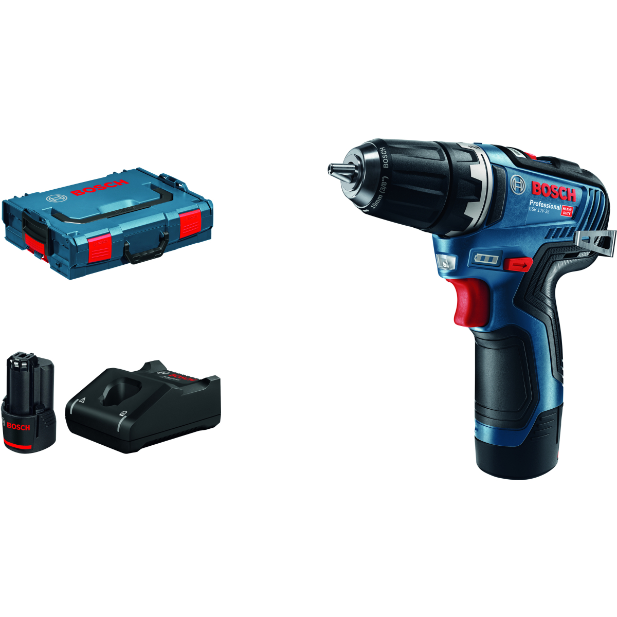 Bosch GSR 12V-35 12V Brushless 2-Speed Drill Driver 2x3.0Ah Batteries in L-Boxx