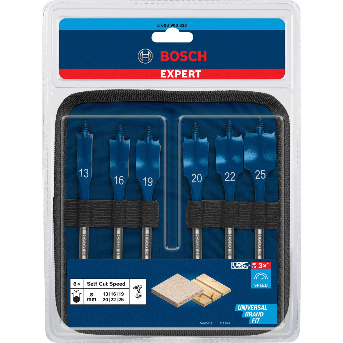 Bosch EXPERT 2608900333 Expert SelfCut Speed Spade Drill Bit 13/16/19/20/22/25 mm 6-pc