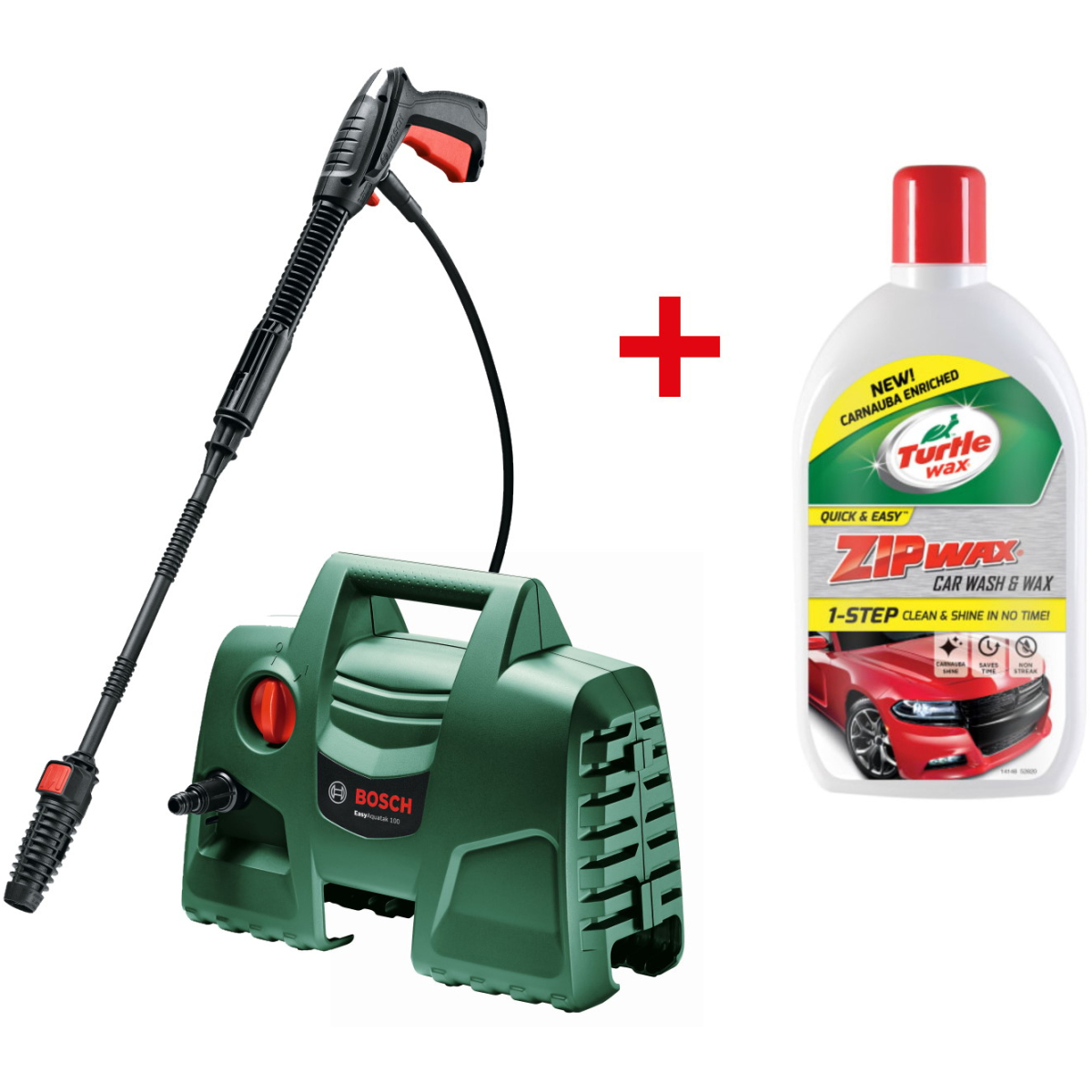 Bosch Easy Aquatak 100 Long Lance 100Bar Pressure Washer with Wax Car Wash and Wax 1ltr