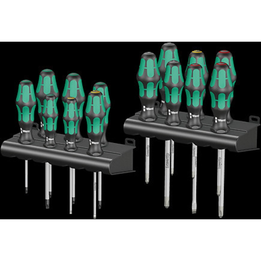 Wera 05105630001 Kraftform Big (Pack 300) Series Screwdriver Set, Green 16Pce