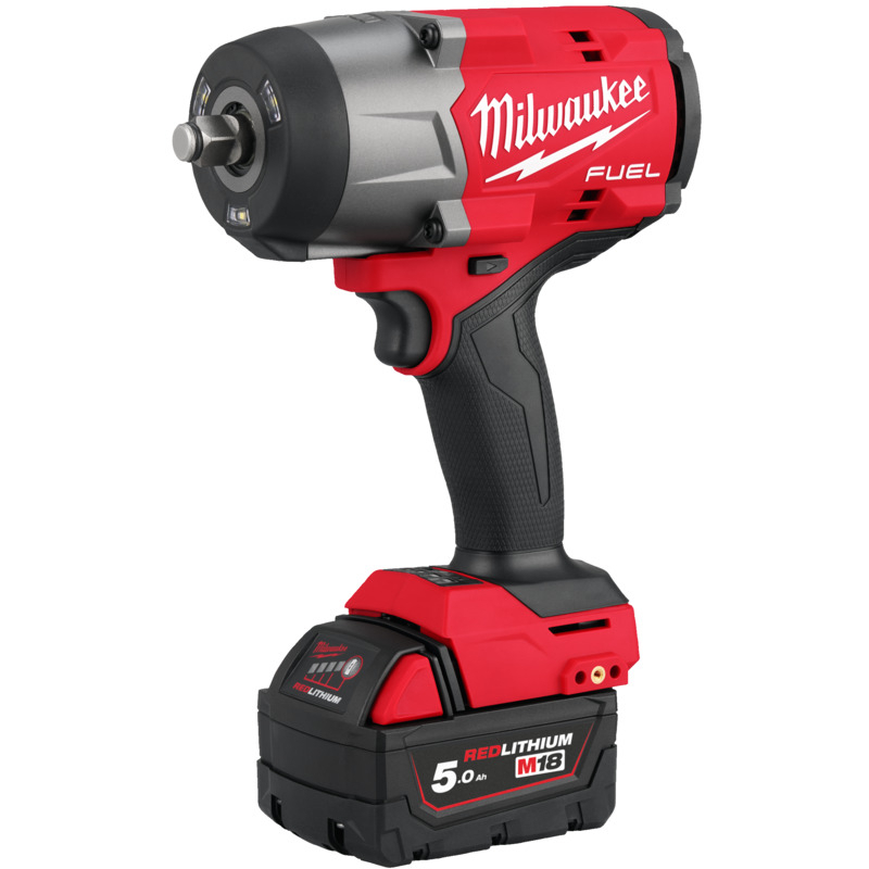 Milwaukee M18FHIW2F12-502X M18 Fuel 1/2" Drive Impact Wrench with Friction Ring, 2x 5.0Ah Batteries, Charger and Case