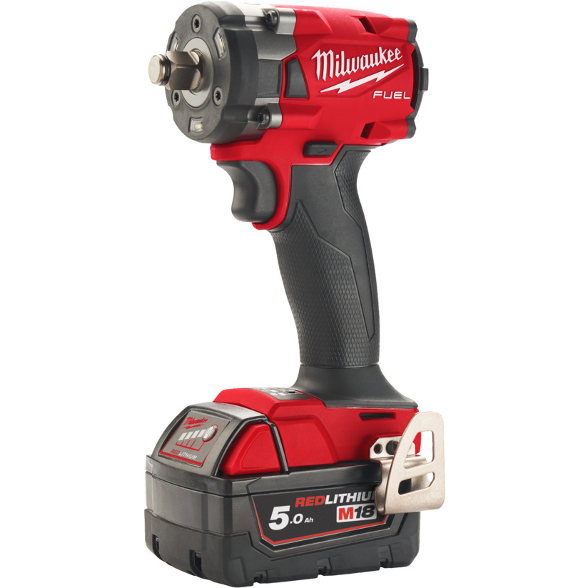 Milwaukee M18FIW2F12-502X M18 Fuel 1/2" Drive Compact Impact Wrench with 2x 5.0Ah Batteries, Charger and Case