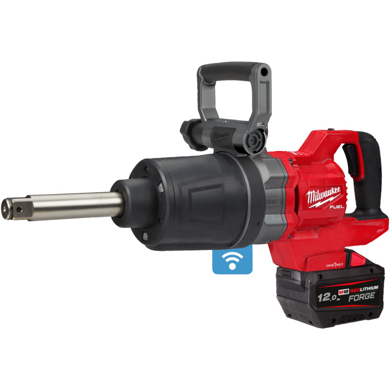 Milwaukee M18ONEFHIWF1D-121C M18 Fuel One Key 1" Drive High Torque Impact Wrench with Long Anvil, 1x 12Ah Battery, Charger and Case