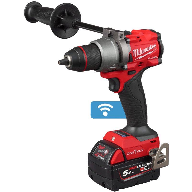 Milwaukee M18ONEPD3-502X M18 Fuel One Key Combi Drill with 2x 5.0Ah Batteries and Charger in Case