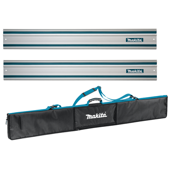 Makita Guide Rail Set, 2 x 1.5m Guide Rails + Connector and Rail Carry Bag