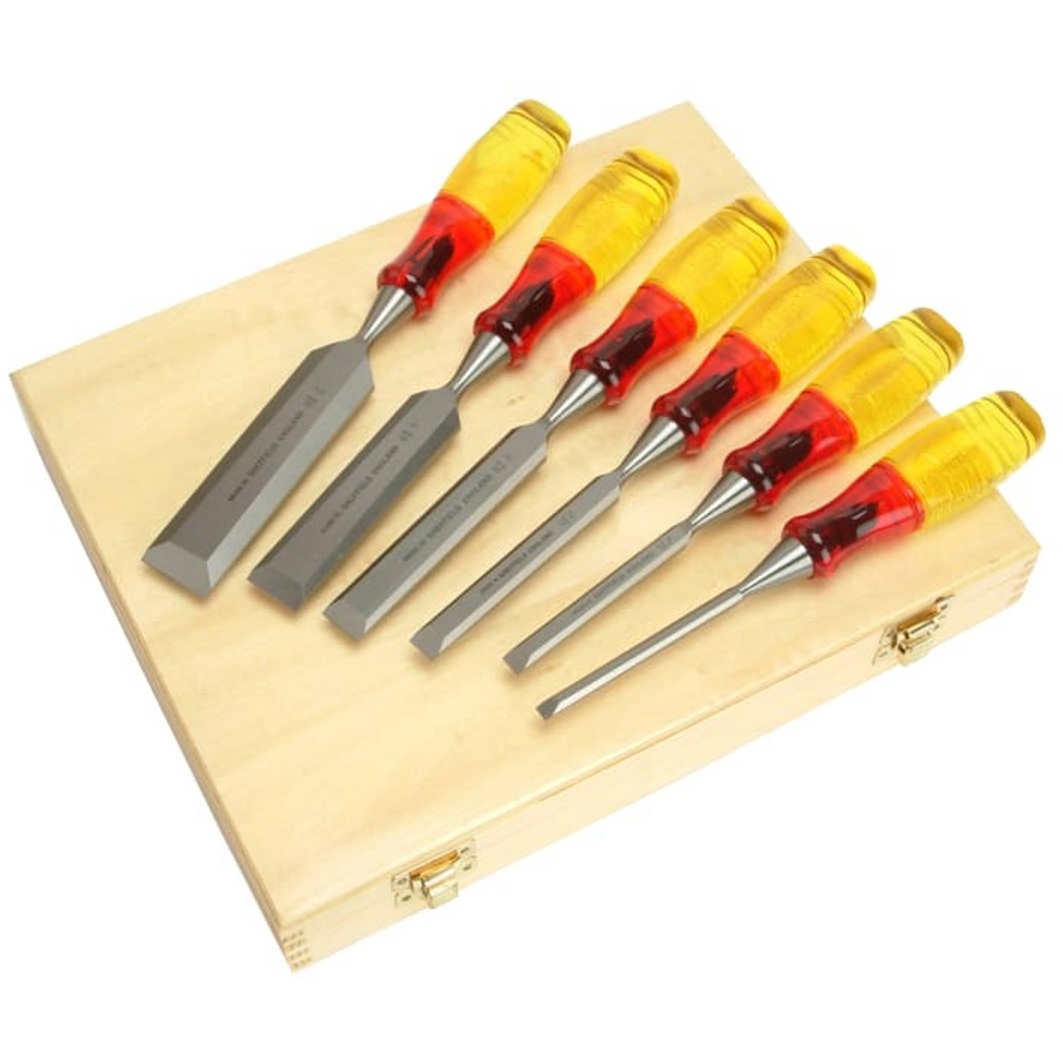 Marples TM373S6 M373 Bevel Edge Chisel Splitproof Handle Set of 6 MARM373S6
