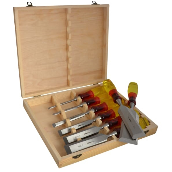 Irwin Marples M373 8 Piece Splitproof Wood Chisel Set In Wooden Box