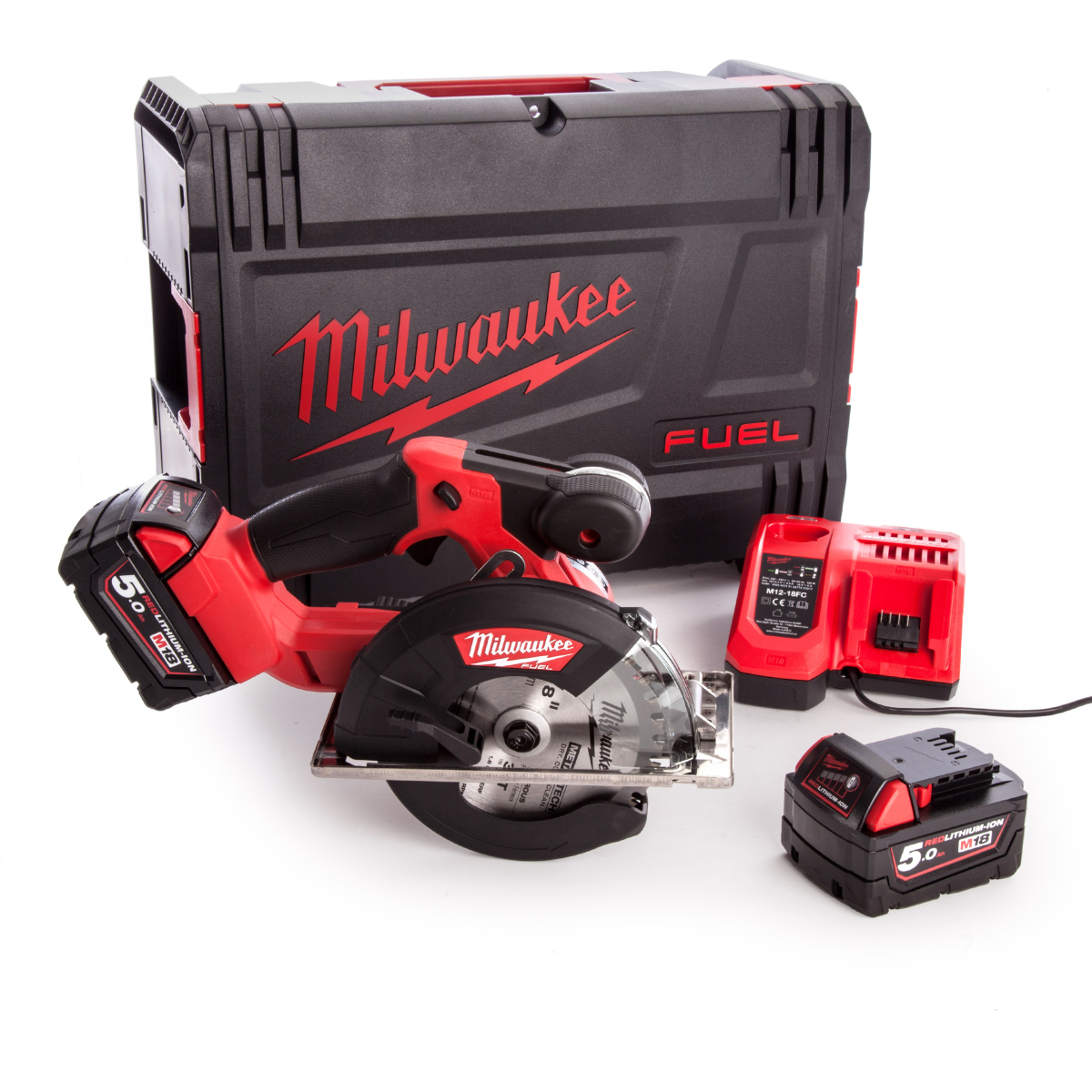 Milwaukee M18FMCS-502X M18 Fuel Metal Saw 150mm (2x 5.0Ah batteries, Rapid Charger, HD Box) 
