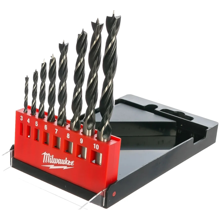 Milwaukee 4932352466 8 Piece Brad Point Wood Drill Set 3-10mm
