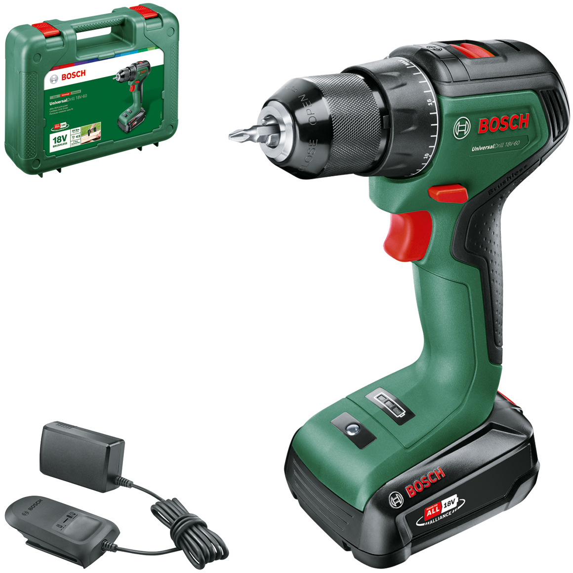 Bosch UniversalDrill 18V-60 18v Universal Drill (1x2.0Ah) in Carry Case