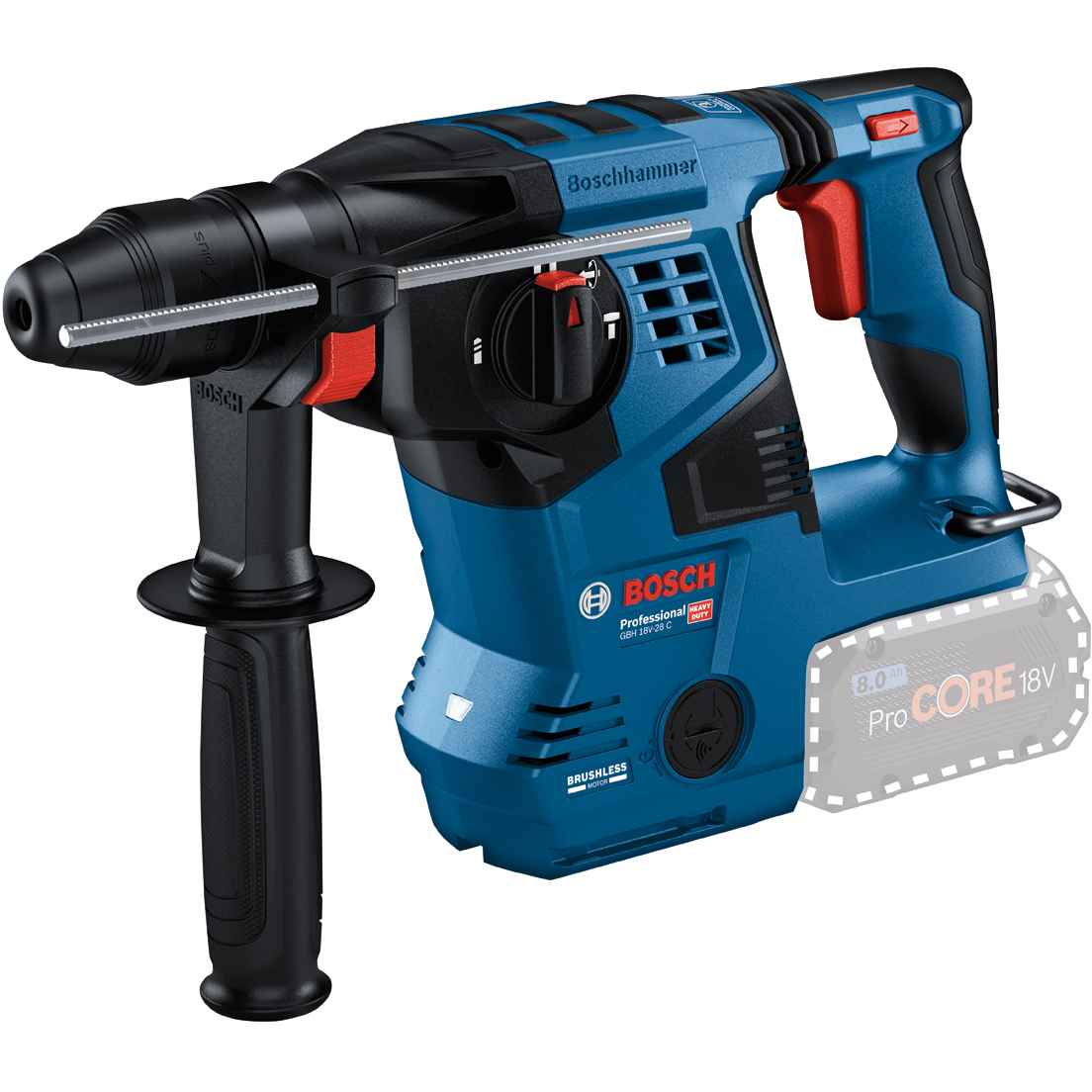 Bosch GBH 18V-28 C Body Only 18v SDS+ Hammer Drill 26mm Connected with Kickback Control, Vibration Control in Carton