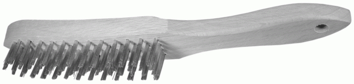 Osborn 0001-151334 4-Row Stainless Steel Wooden Handle Wire Brush