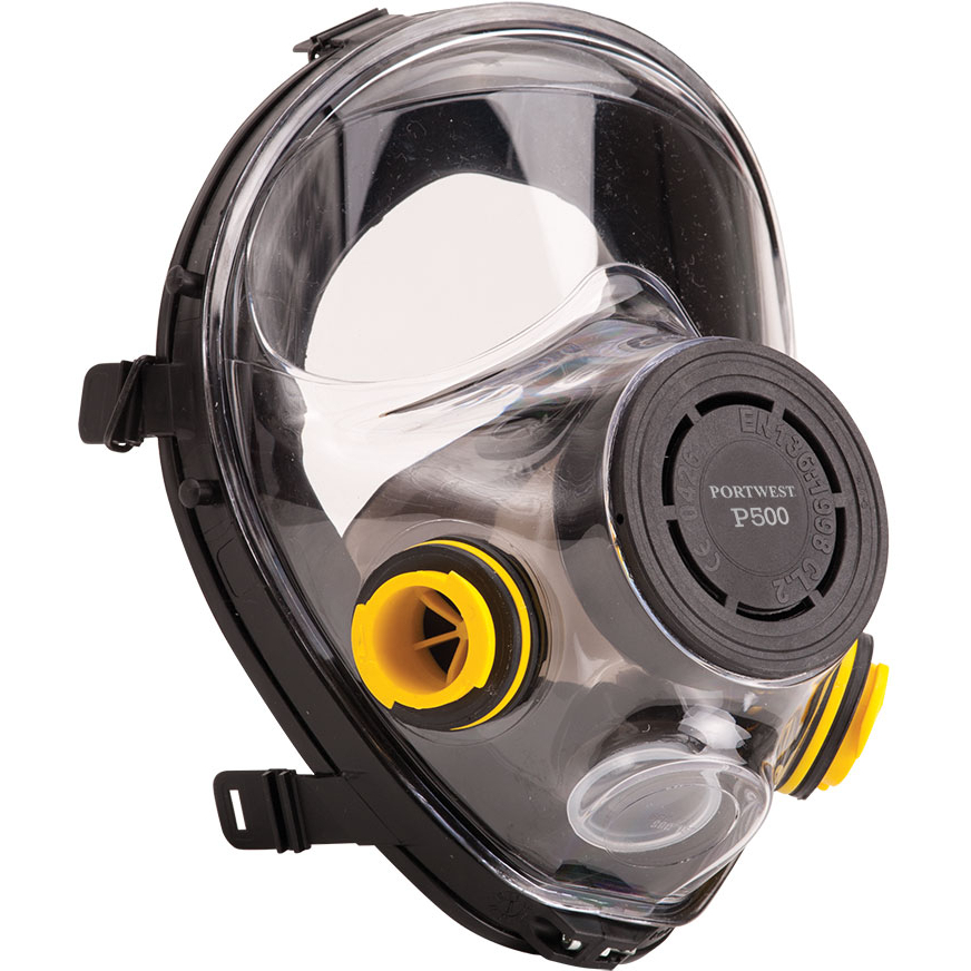 Portwest P500 Vienna Full Face Mask with Dual Bayonet Filter Connection and ABS Filter Holders - Respiratory Protection