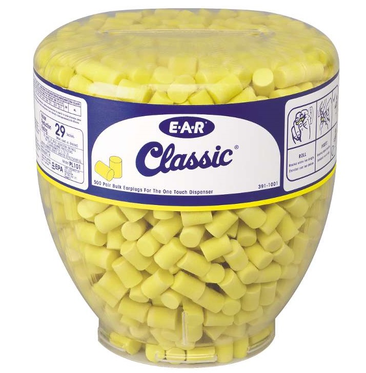 3M PD-01-001 EAR Classic Foam Ear Plug Refill Bottle - EN 352 - 500 Pieces 