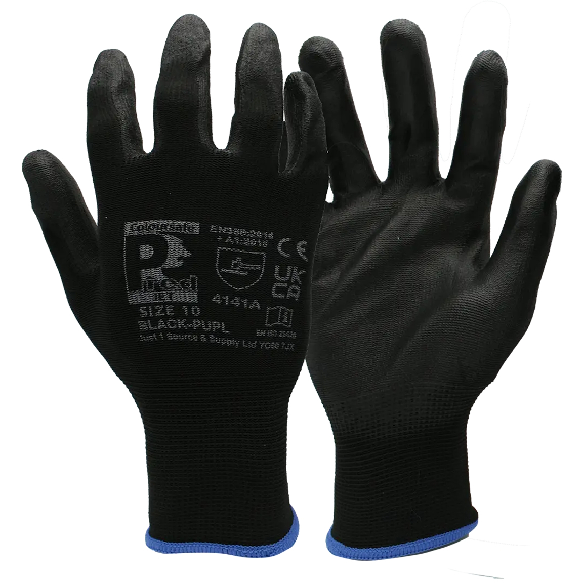 Predator Black-PUPL Coloursafe Pred Jet Black PU Gloves 4141A