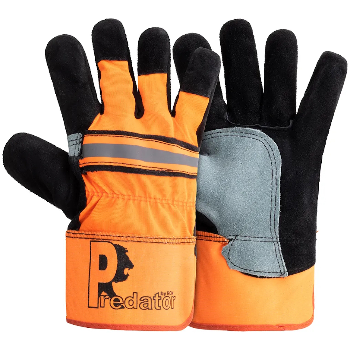 Predator PRED1-HV Bright Orange/Black Cat 2 Hi-Vis Tiger Rigger Glove 3243X - Size 10