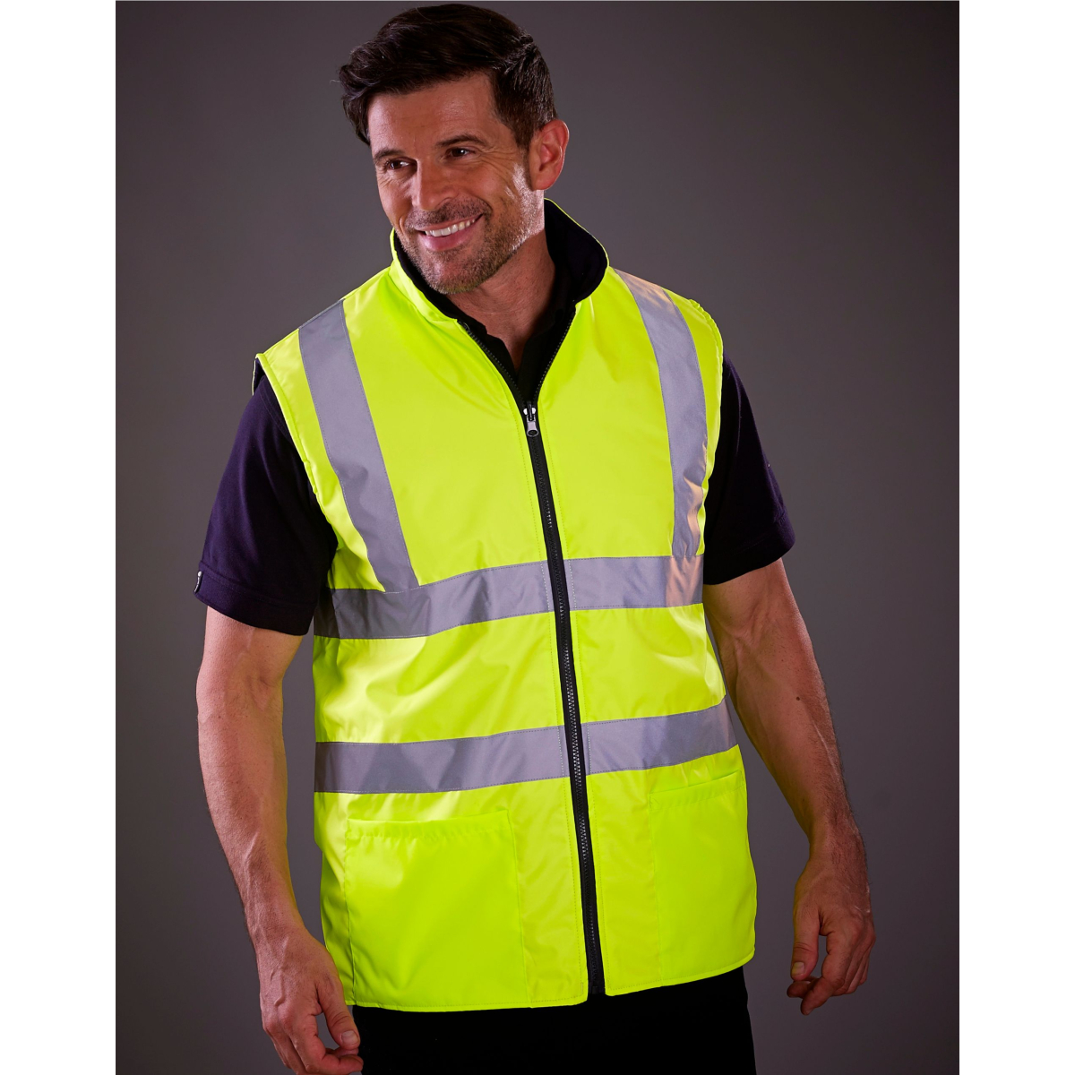 Yoko HV008F Hi-Vis Reversible Fleece Lined Vest 