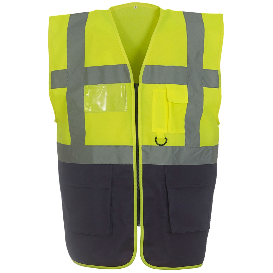 Yoko HVW801 (3XL) Hi-Vis Executive Waistcoat - Yellow/Navy 3X-Large (52-54" Chest)