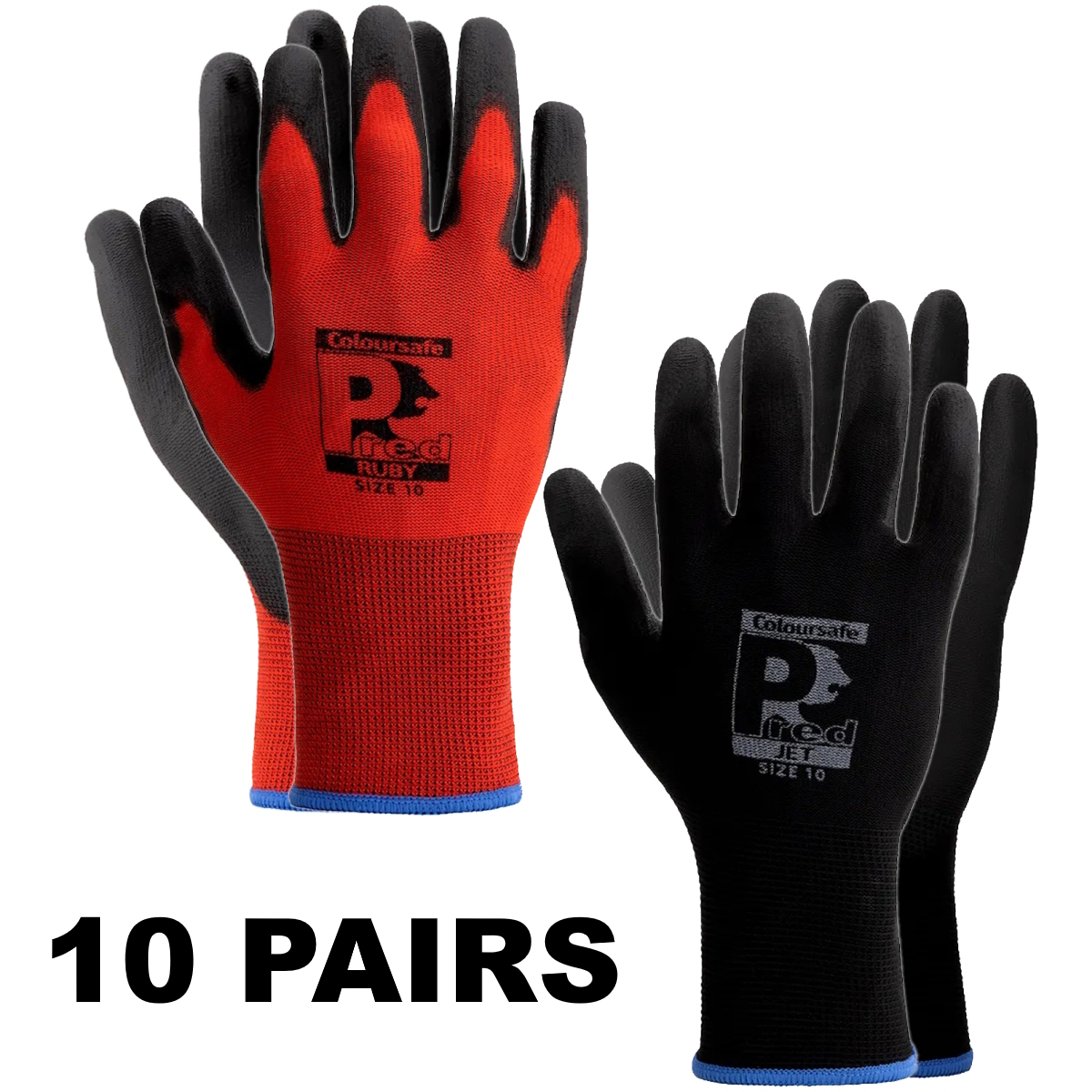 Predator PUPL Coloursafe Pred Ruby Red PU Gloves 4141A in Red or Black - 10 Pairs