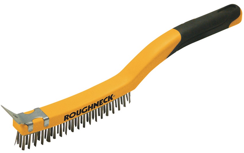 Roughneck 52-034 Brass Wire Brush Soft Grip 350mm (14in)