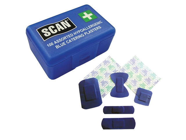 Scan SCAFAPLACAT Hydroscopic Blue Plasters 100 Assorted