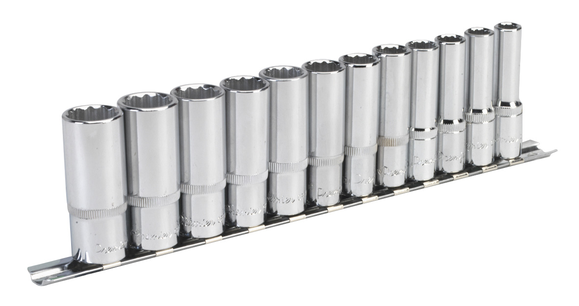Sealey AK2683 Socket Set 12 Piece 3/8"Drive 12 Point Deep WallDrive Metric