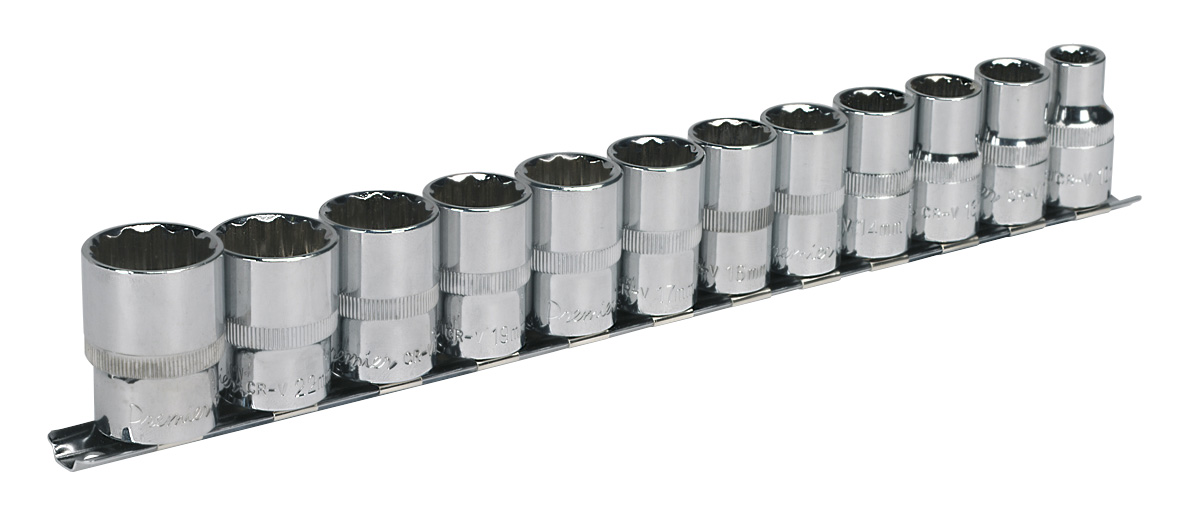 Sealey AK2684 Socket Set 12 Pieces 1/2" Drive 12 Point WallDrive Metric