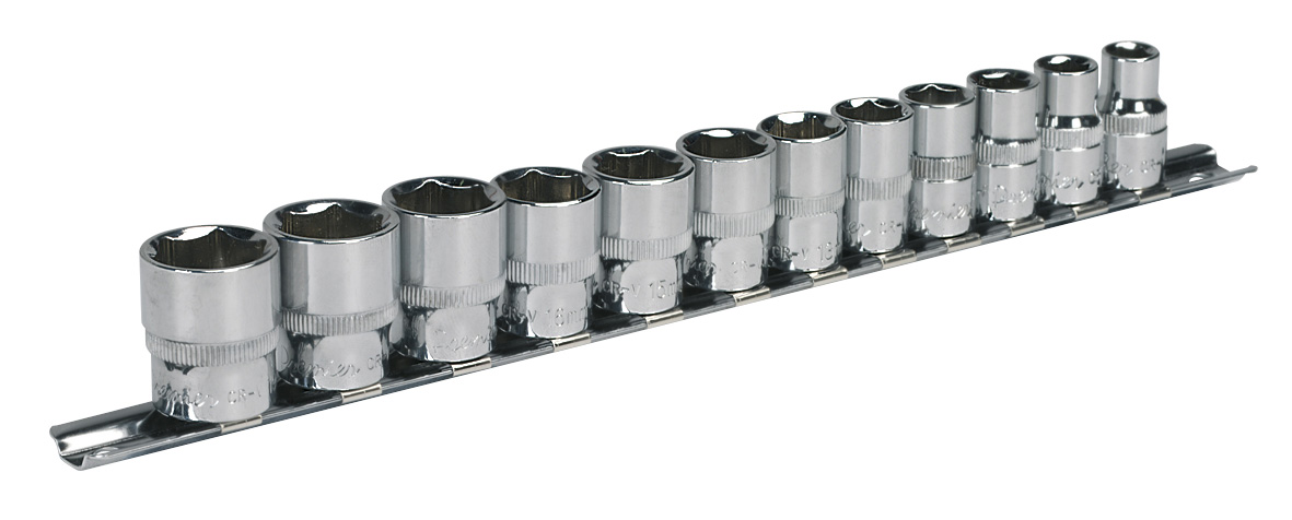 Sealey AK2693 Socket Set 12 Piece 3/8" Drive 6 Point WallDrive Metric